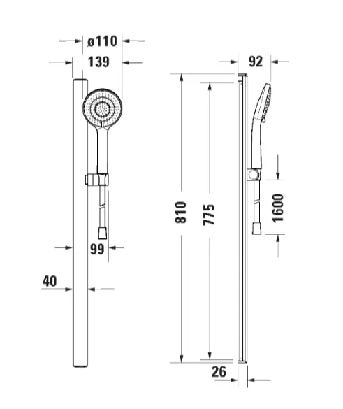 Duravit - Showers - Kézi zuhanyfej - UV0682005010 – 2. kép