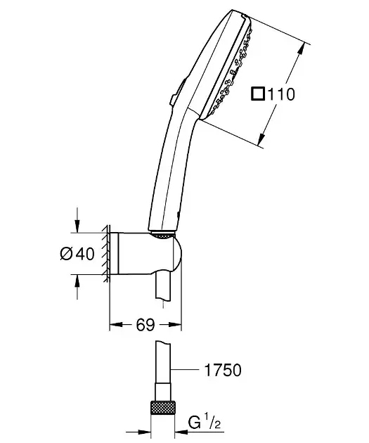 Grohe - Vitalio Comfort - Kézi zuhanyfej - 26176001 – 2. kép