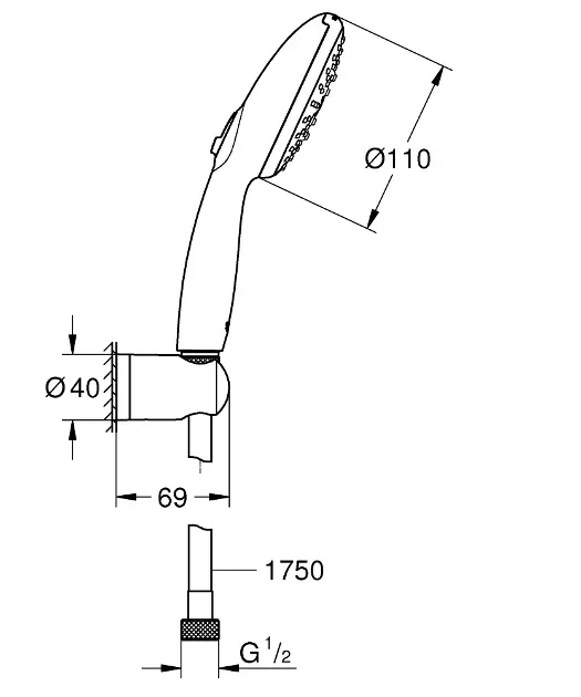 Grohe - Vitalio Start - Kézi zuhanyfej - 26769001 – 2. kép