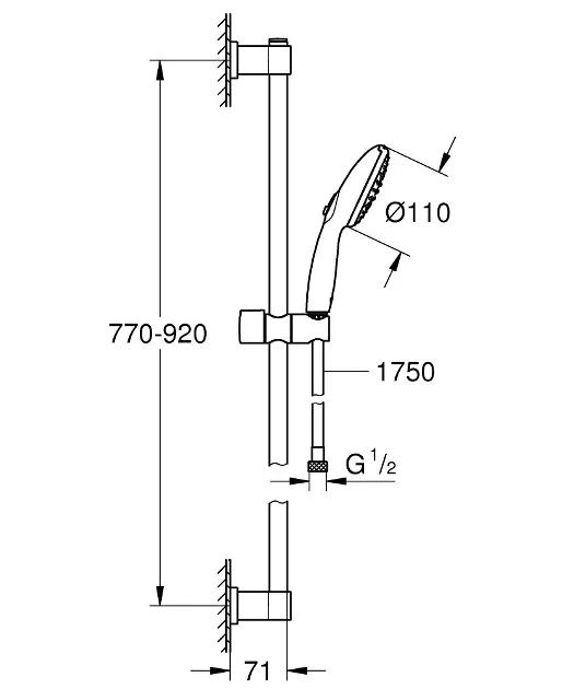 Grohe - Vitalio Start - Kézi zuhanyfej - 26954001 – 2. kép