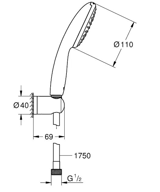Grohe - Vitalio Start - Kézi zuhanyfej - 27944001 – 2. kép