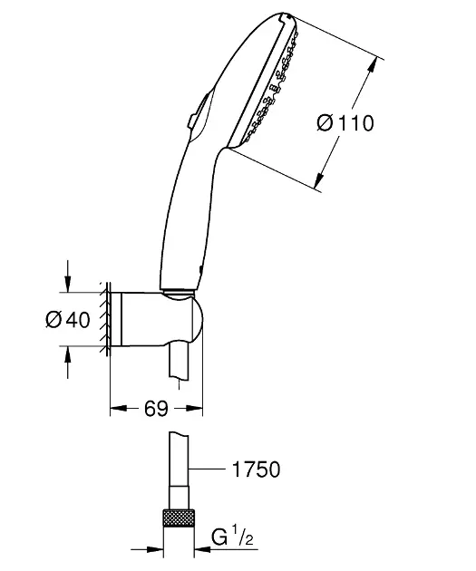 Grohe - Vitalio Start - Kézi zuhanyfej - 27950001 – 2. kép