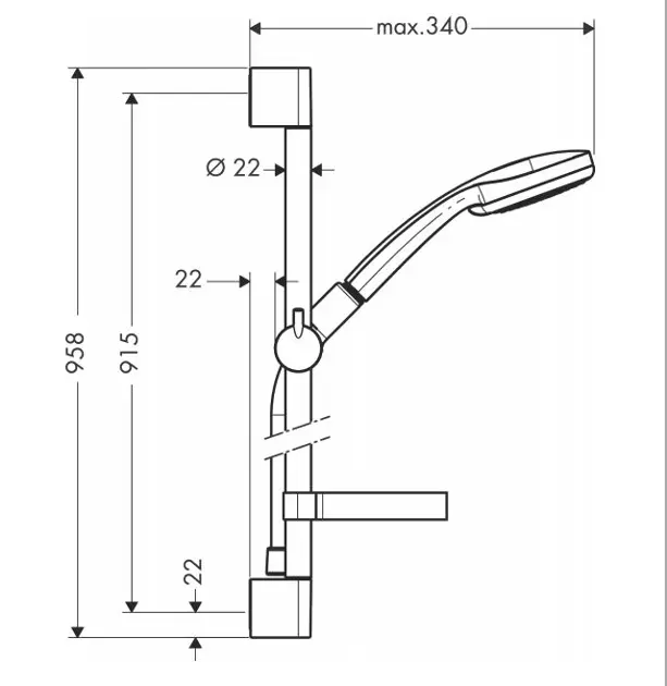 Hansgrohe - Croma 100 - Kézi zuhanyfej - 27771000 – 2. kép