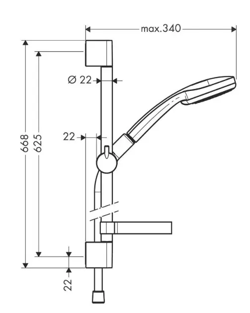 Hansgrohe - Croma 100 - Kézi zuhanyfej - 27772000 – 2. kép