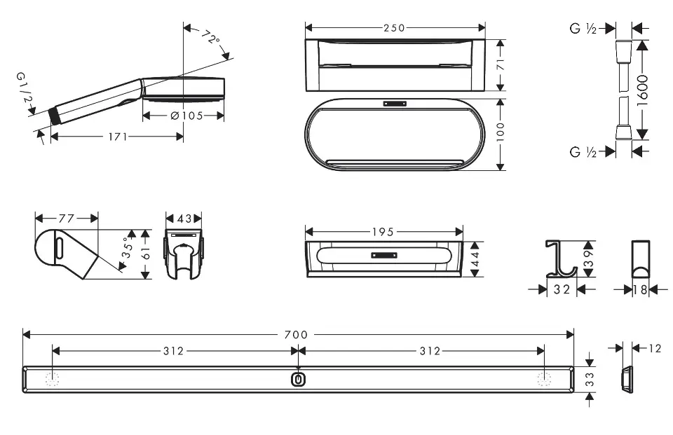 Hansgrohe - WallStoris - Kézi zuhanyfej - 24291700 – 2. kép