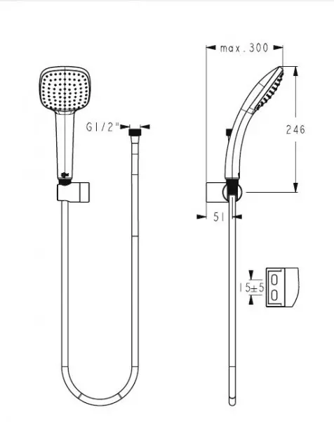 Ideal Standard - Idealrain Cube - Kézi zuhanyfej - B0019AA – 2. kép