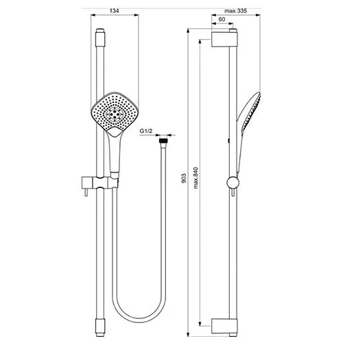 Ideal Standard - Idealrain Evo Jet - Kézi zuhanyfej - B1764AA – 2. kép