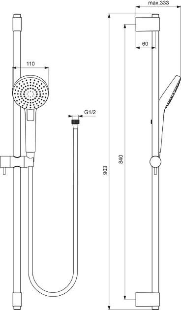 Ideal Standard - Idealrain Evo Jet - Kézi zuhanyfej - B2237AA – 2. kép