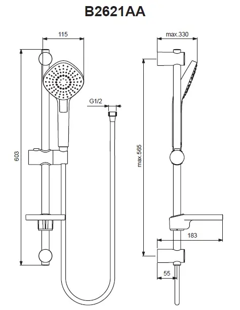 Ideal Standard - Idealrain Evo Jet - Kézi zuhanyfej - B2621AA – 2. kép