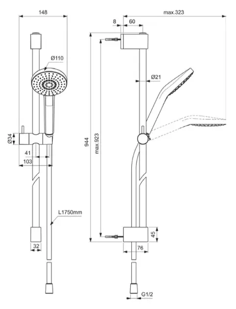 Ideal Standard - IdealRain Evo - Kézi zuhanyfej - BE420AA – 2. kép