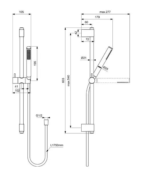 Ideal Standard - Idealrain - Kézi zuhanyfej - A7616AA – 2. kép