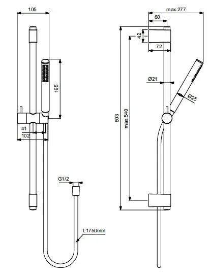 Ideal Standard - Idealrain - Kézi zuhanyfej - A7616GN – 2. kép
