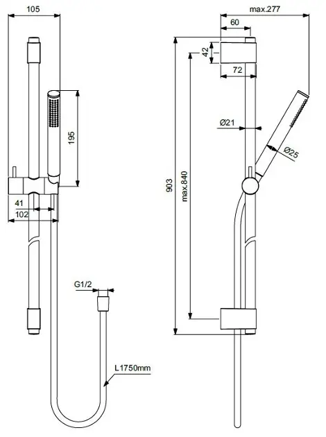 Ideal Standard - Idealrain - Kézi zuhanyfej - A7617A5 – 2. kép
