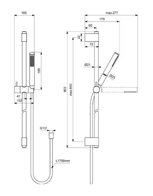Ideal Standard - Idealrain - Kézi zuhanyfej - A7617AA – 2. kép
