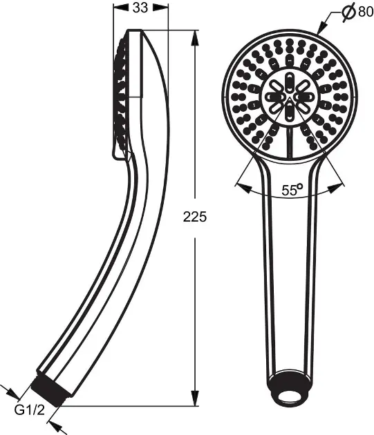 Ideal Standard - Idealrain - Kézi zuhanyfej - B9401AA – 2. kép