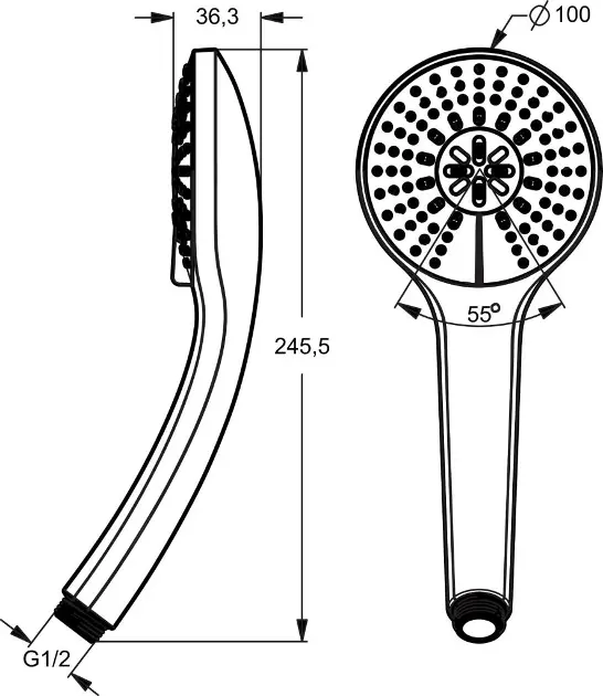 Ideal Standard - Idealrain - Kézi zuhanyfej - B9403AA – 2. kép