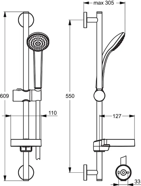 Ideal Standard - Idealrain - Kézi zuhanyfej - B9501AA – 2. kép