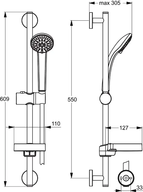 Ideal Standard - Idealrain - Kézi zuhanyfej - B9503AA – 2. kép