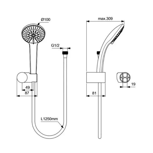 Ideal Standard - Idealrain - Kézi zuhanyfej - BD986AA – 2. kép