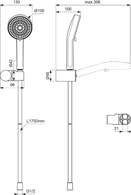 Ideal Standard - Idealrain - Kézi zuhanyfej - BE152AA – 2. kép