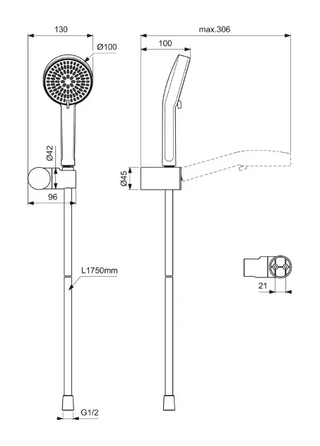 Ideal Standard - Idealrain - Kézi zuhanyfej - BE153AA – 2. kép
