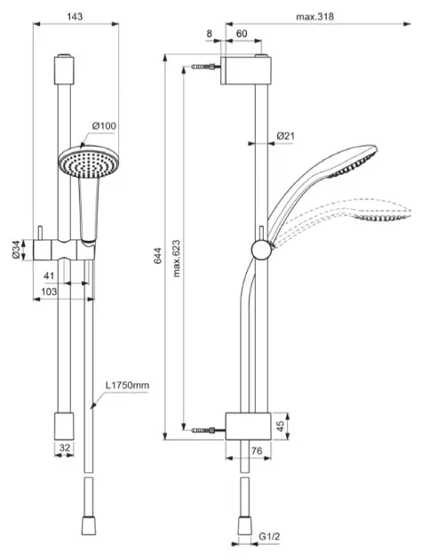 Ideal Standard - Idealrain - Kézi zuhanyfej - BE403AA – 2. kép