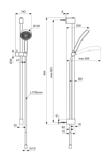 Ideal Standard - Idealrain - Kézi zuhanyfej - BE414AA – 2. kép