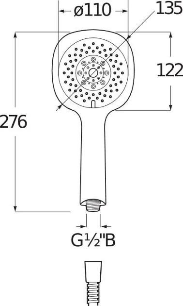 Jika - Cubito Pure - Kézi zuhanyfej - H3611X30044711 – 2. kép