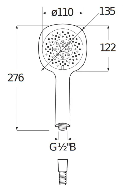 Jika - Cubito Pure - Kézi zuhanyfej - H3651X00043631 – 2. kép