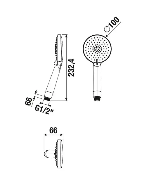 Jika - Mio Style - Kézi zuhanyfej - H3612F27163511 – 2. kép