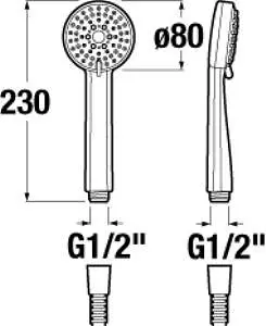 Jika - Rio - Kézi zuhanyfej - H3611R20041511 – 4. kép