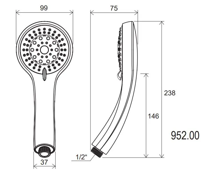 Ravak - Showers - Kézi zuhanyfej - X07P008 – 2. kép