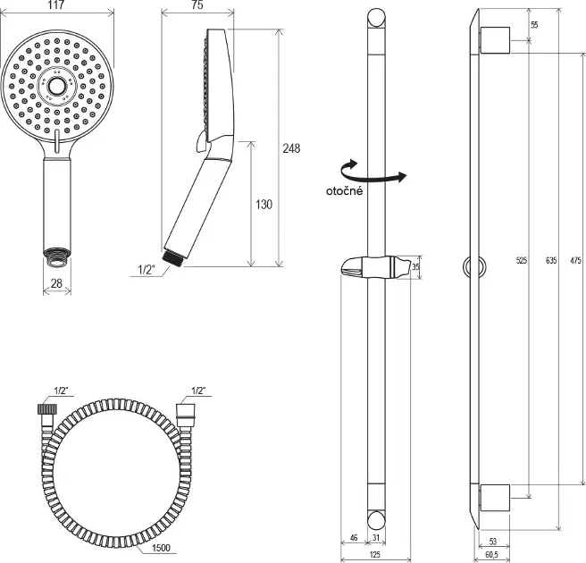 Ravak - Showers - Kézi zuhanyfej - X07P177 – 3. kép