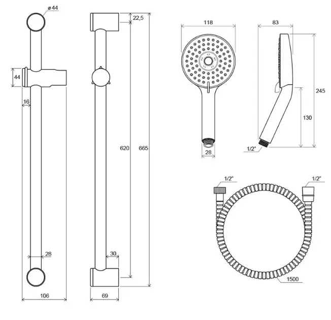 Ravak - Showers - Kézi zuhanyfej - X07S003 – 2. kép