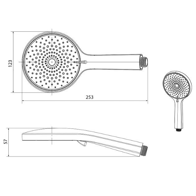 Sapho - Showers - Kézi zuhanyfej - 1204-10B – 2. kép