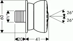 Hansgrohe - Bodyvette - Oldalzuhany - 28466000 – 2. kép