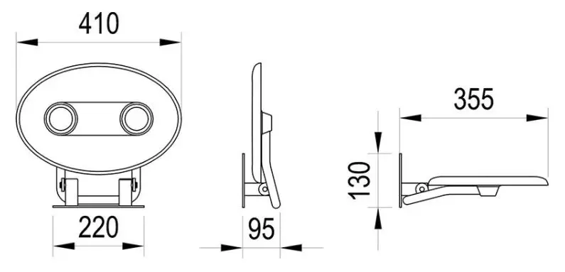 Ravak - Ovo P II - Lehajtható zuhanyülőke - B8F0000048 – 2. kép