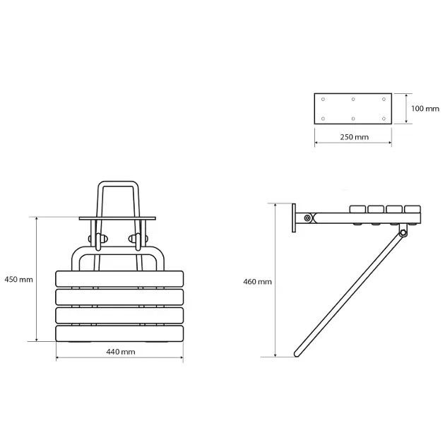 Sapho - Ridder Bathroom accessories - Lehajtható zuhanyülőke - XH001 – 2. kép