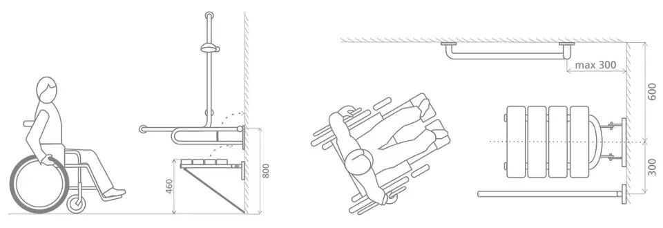 Sapho - Ridder Bathroom accessories - Lehajtható zuhanyülőke - XH001 – 3. kép