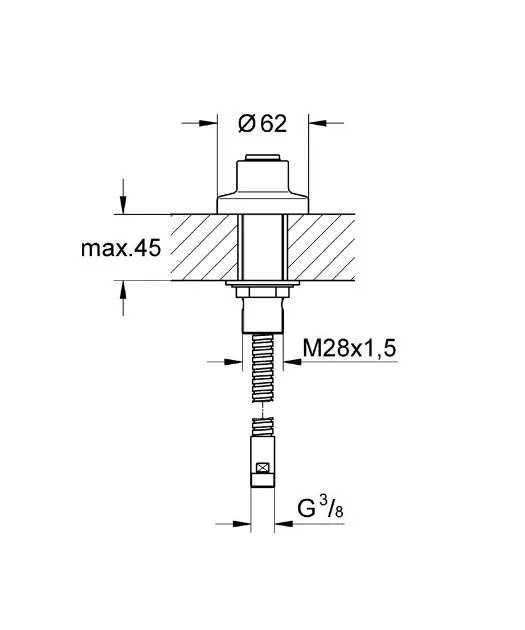 Grohe - Leadthrough for shower hoses - Tömlőátvezető - 27151000 – 2. kép
