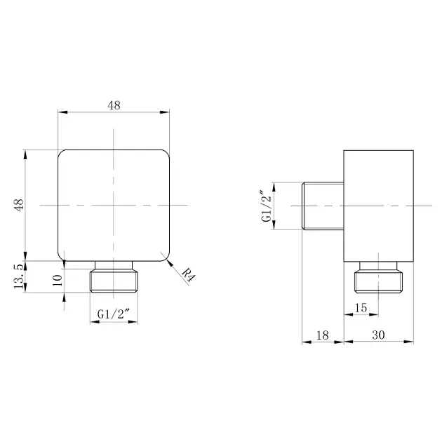 Aqualine - Equipment and accessories - Zuhany kifolyó könyök - SC331 – 2. kép