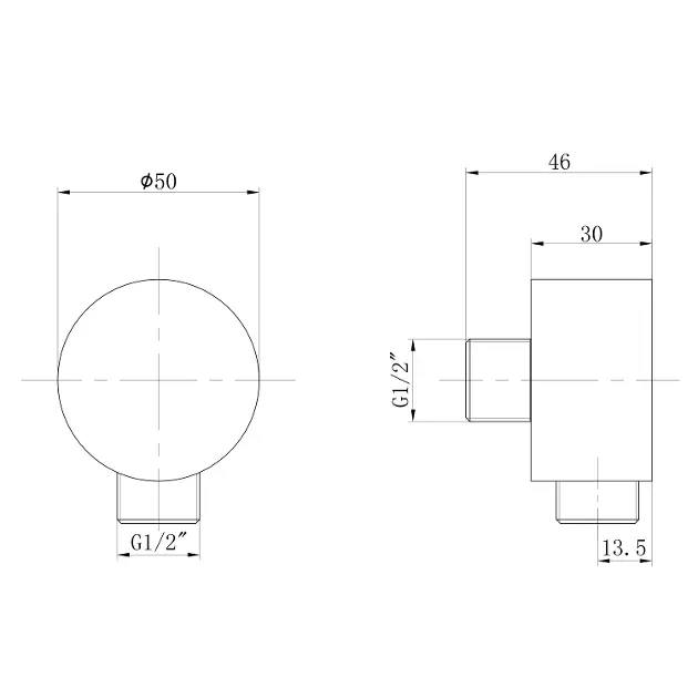 Aqualine - Equipment and accessories - Zuhany kifolyó könyök - SC371 – 2. kép