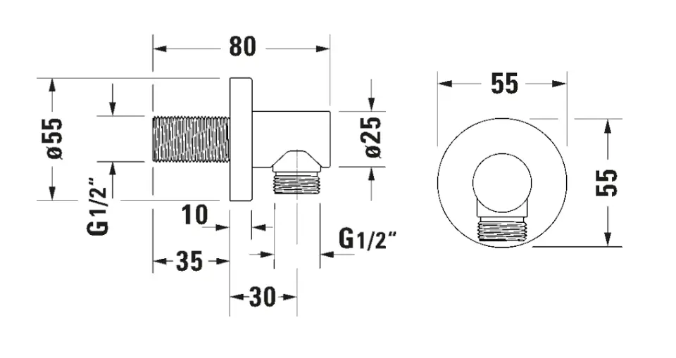 Duravit - Equipment and accessories - Zuhany kifolyó könyök - UV0630008070 – 2. kép