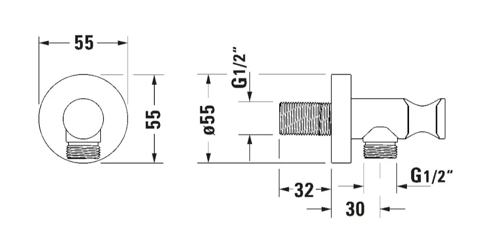 Duravit - Equipment and accessories - Zuhany kifolyó könyök - UV0630009004 – 2. kép