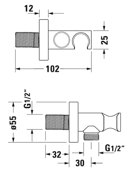 Duravit - Equipment and accessories - Zuhany kifolyó könyök - UV0630009046 – 2. kép