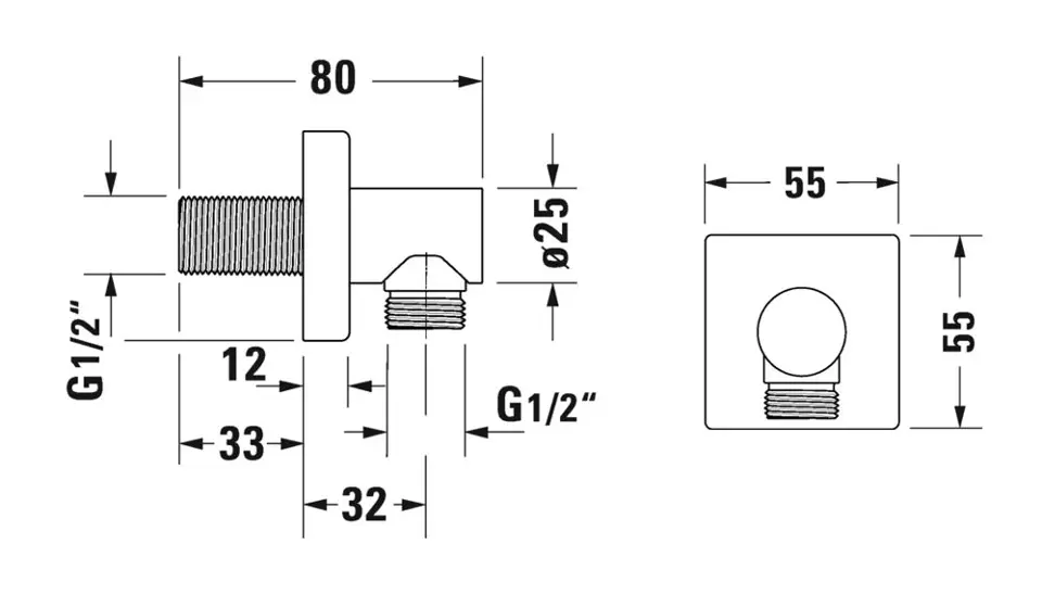 Duravit - Equipment and accessories - Zuhany kifolyó könyök - UV0630011010 – 2. kép