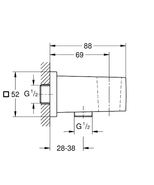 Grohe - Euphoria Cube - Zuhany kifolyó könyök - 26370000 – 2. kép