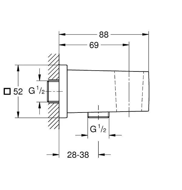 Grohe - Euphoria Cube - Zuhany kifolyó könyök - 26370A00 – 2. kép