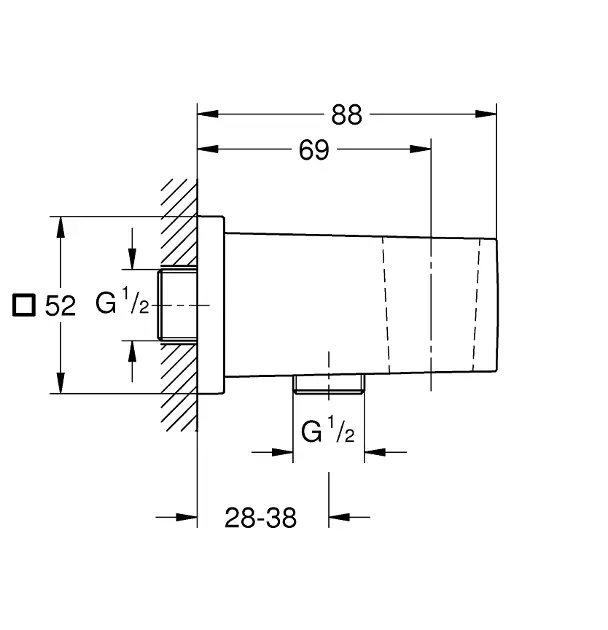 Grohe - Euphoria Cube - Zuhany kifolyó könyök - 26370AL0 – 2. kép