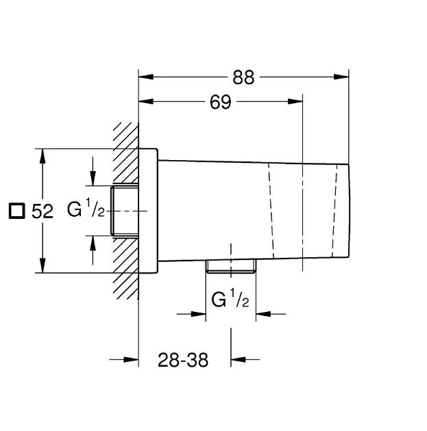 Grohe - Euphoria Cube - Zuhany kifolyó könyök - 26370DC0 – 2. kép